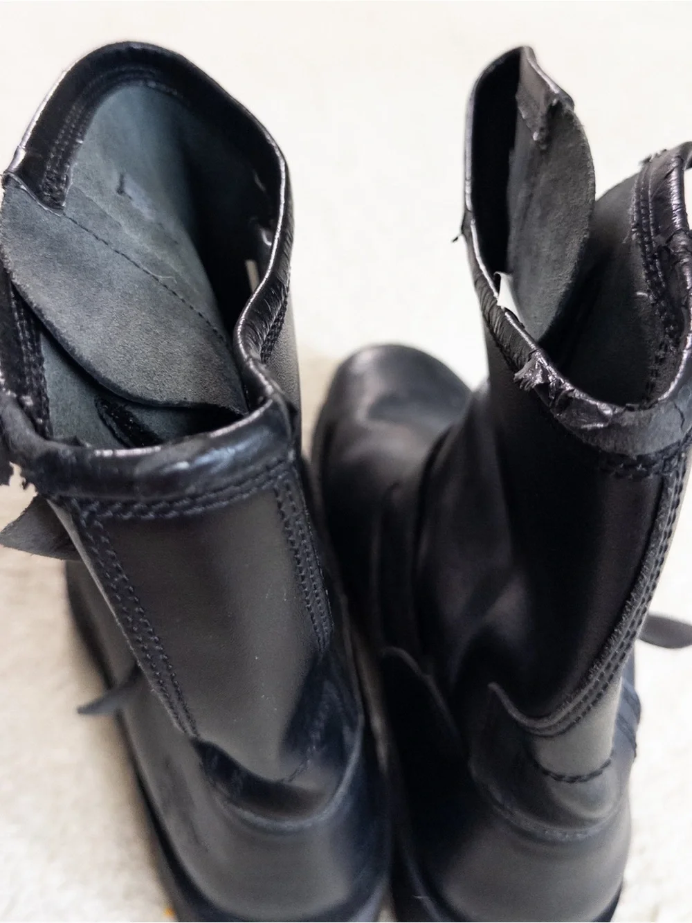 Vintage Herman Survivors Black Leather Steel Toe Biker Boots Size 12